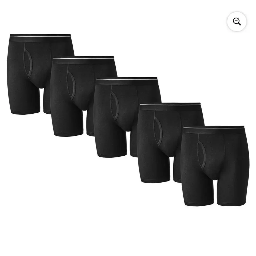 Member's Mark Men's 5-Pack Cotton Stretch Boxer Brief Size Small,‎ Black